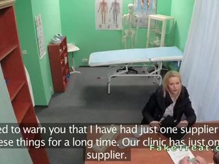 Surgeon fucks blonde sales woman in an office