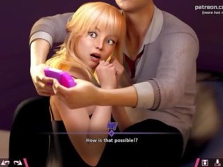 Double Homework &vert; passionate blonde teen Ms tries to distract companion from gaming by showing her fabulous big ass and riding his cock &vert; My sexiest gameplay moments &vert; Part &num;14
